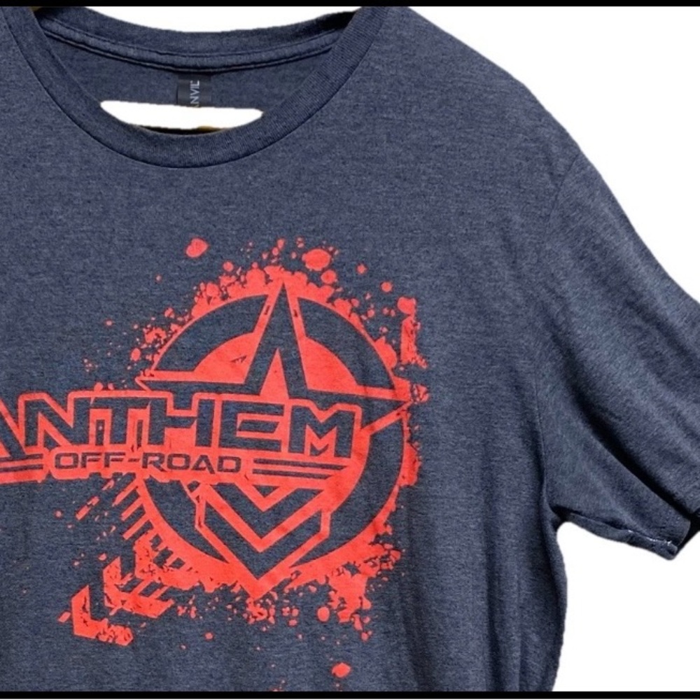 Anvil Lightweight Mens Large Anthem Off Road Black  Graphic T-Shirt